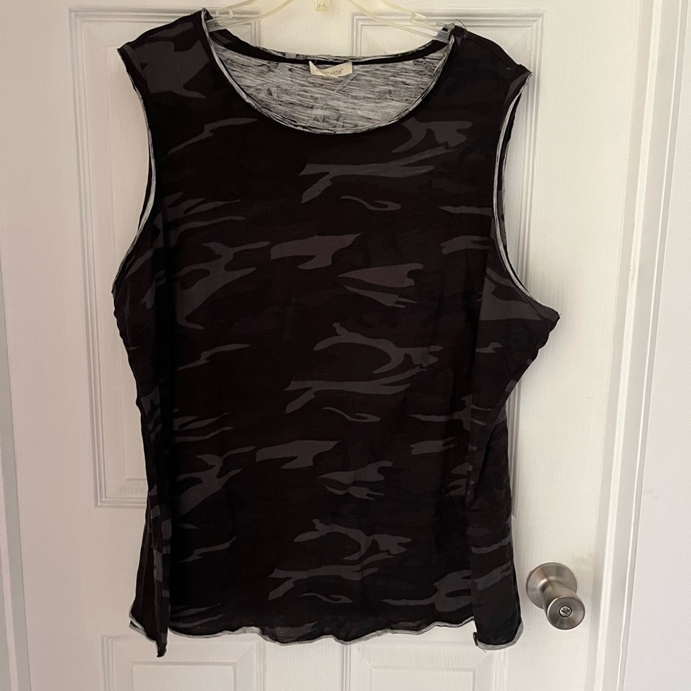 Loralette Plus Black Camo Sleeveless Tee